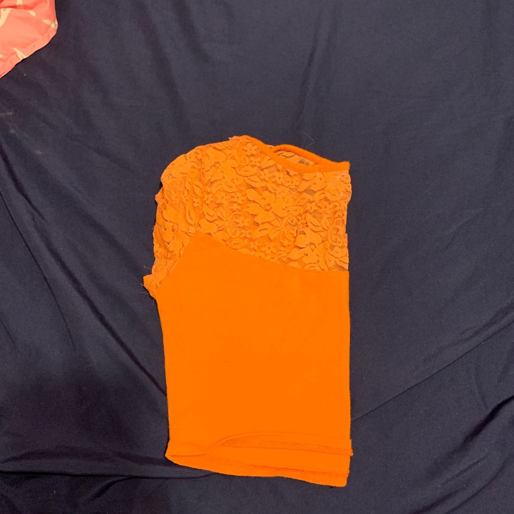 Orange Lace Top